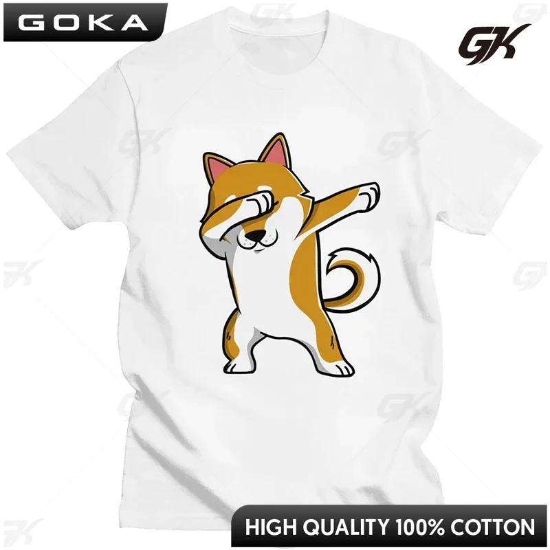 Casual Streetwear Soft Tshirts Funny Shiba Inu Graphic Cartoon Men T Shirt Short Sleeve Humor Japanese Dog Printed Women Clothes