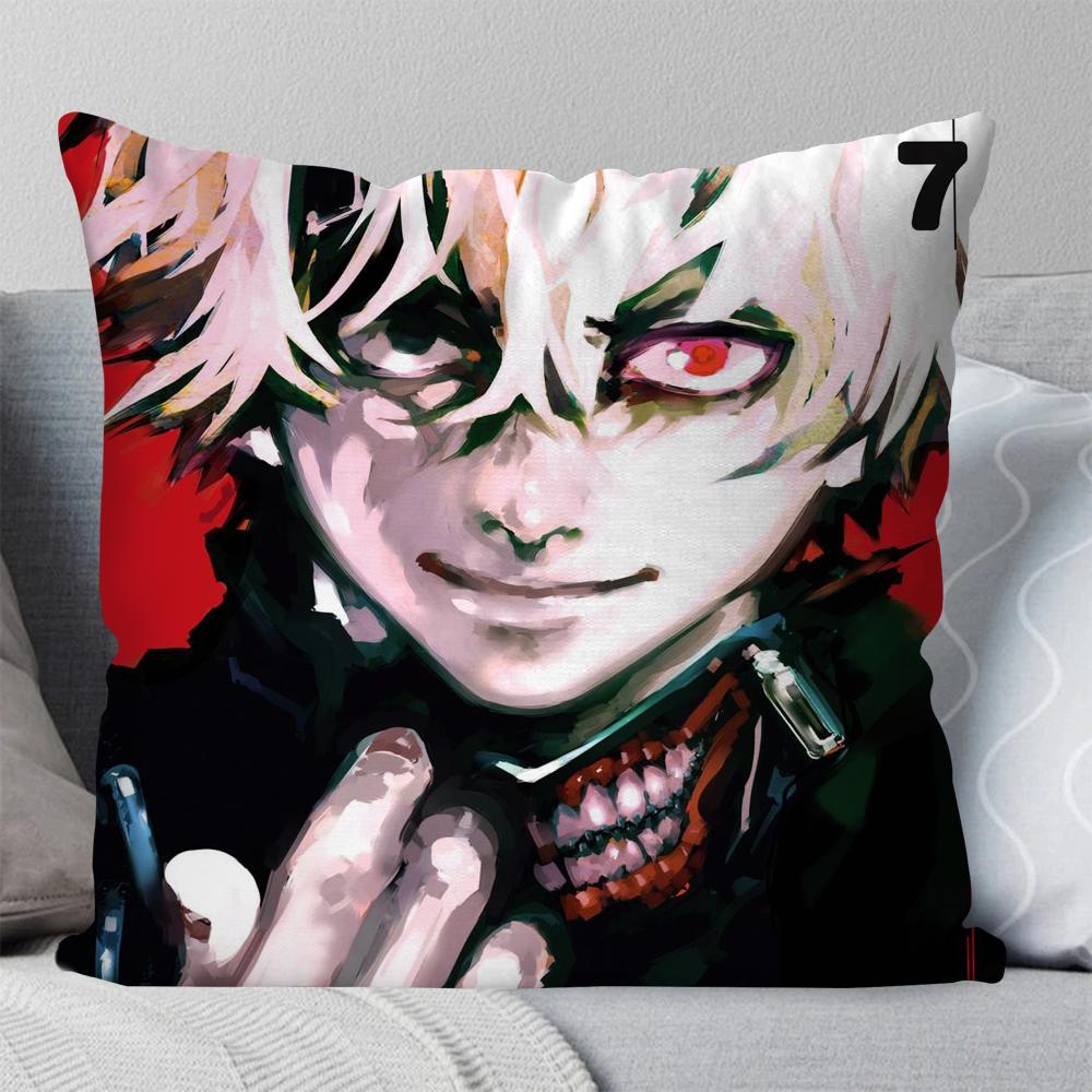 

Bilibili Tokyo Ghoul Anime Pillow Case Square Pillow Bedroom Sofa Leisure Comfort Cushion Car Living Room Home Decoration 40X40 16x16Inch