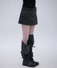 PLACE STUDIO Studded Double Pocket Zipper Point Slit Layered Mini Skirt _2 Colors