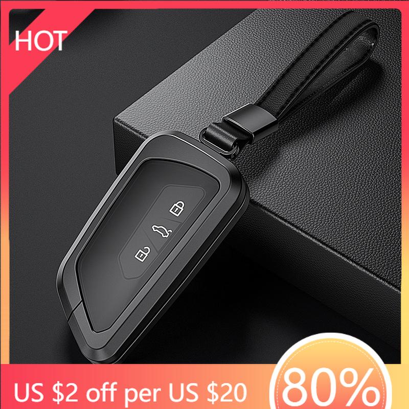 Styling Mouldings Car Aluminium Alloy+TPU Key Fob Cover Case For VW Volkswagen Golf 8 Mk8 New Skoda Octvia 3/4/5Buttons 2020 202