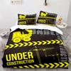Cartoon Engineering Vehicle Childrens Duvet Cover Set Tractor Truck Quilt Cover Modern Bed Set For Boy Polyester Bedding Set