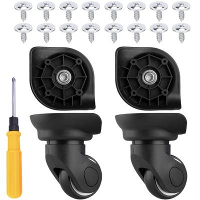 Ailunate Suitcase Caster Replacement Tire Kit, Carry-on Wheels, Rubber, Quiet, Repair Parts, Axle Replacement (W013, Set of 4)