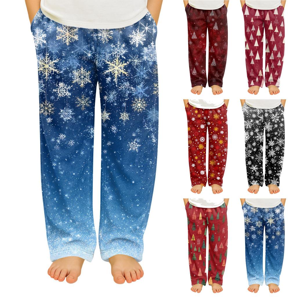 Children's Soft Comfortable Pyjama Bottoms Casual  Christmas Print Home Pants