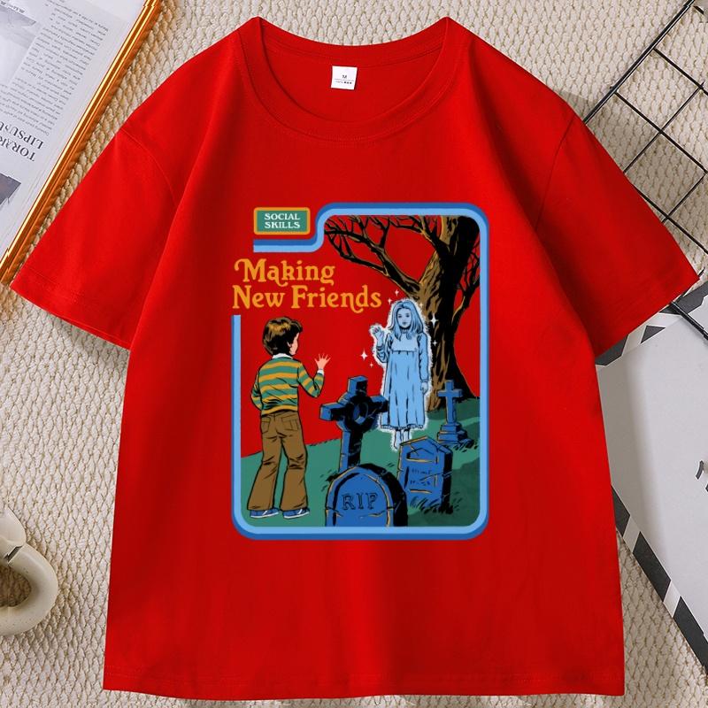 Social Skills Making New WOMEN Friends TShirts Hip Hop Breathable Tops Cotton Short Sleeve Casual T Shirt Oversized Streetwear