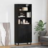 Highboard 2 pcs Black Oak Effect 69.5 x 34 x 180 cm