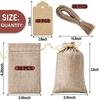 30 drawstring linen bag with tag and lanyard reusable gift storage bag for wedding party, jewelry storage, Christmas and coffee related gifts brown