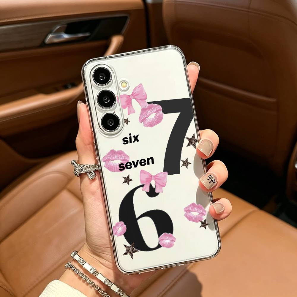 Fashio SS Six Seven 67 Clear Phone Case for Samsung Galaxy A71, A70, A52, A51, A40, A30