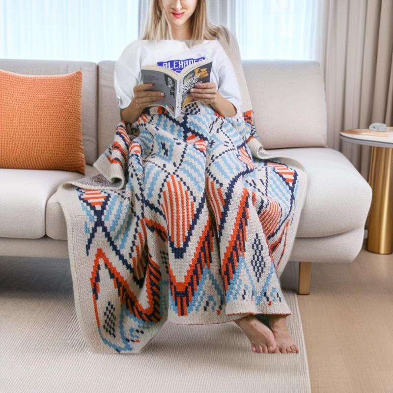Fashion Sofa Blanket - Luxury Bohemian Vintage Knitted Wool Blanket Air Conditioning Blanket Nap Blanket