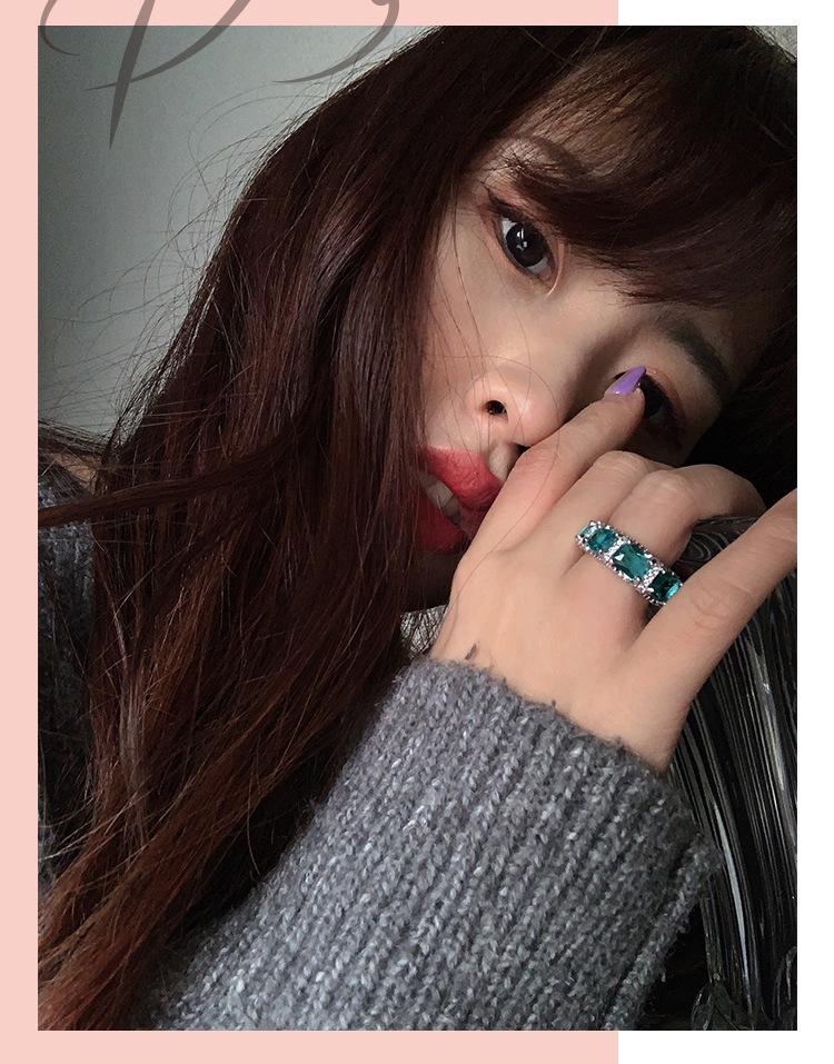 Trendy Fashionable European & American Influencer Gemstone Ring for Women: Colorful, High-End, Niche Design for Index Finger