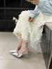 Women'S Shoes Spring Pointed Toe Thin Heel High Heel Elegant French Style Fashion Sexybeautiful Closed Toeback Strap