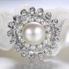 Luxury Imitation Pearl Flower Brooch For Women Men Exquisite Elegant Round Rhinestone Wreath Floral Buckle Pins Wedding Jewelry