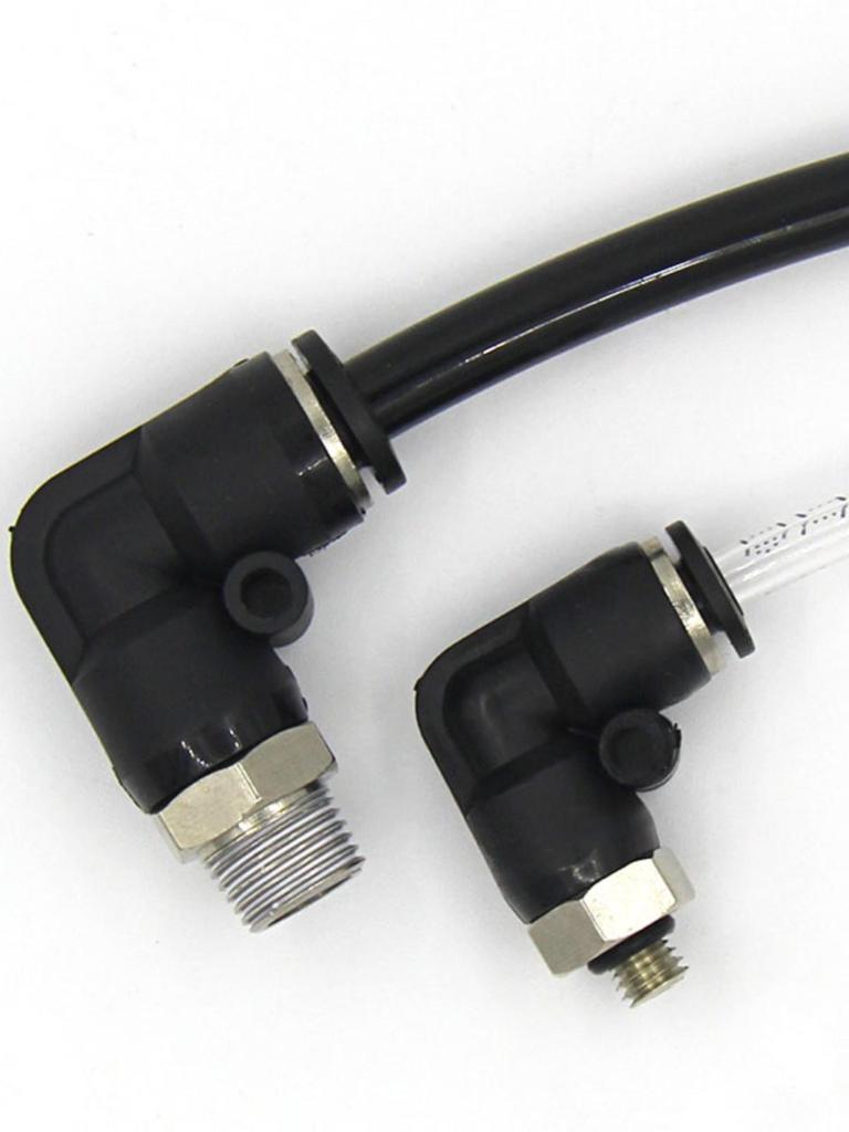 Black Pneumatic Quick Connect Elbow - PL8-02/4-M5/6-01/10-03/12-04