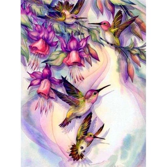 

HUACAN Алмазная картина Цветы Полный квадратный дрель Алмазная вышивка Цветок Вышивка крестом 40*50 cm