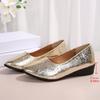 Fashion 2025 Fashion Bling Flat Shoes for Women Spring Autumn Solid Pointed Toe Women's Shoes All-Match Plus Size Flats Shoes Ladies