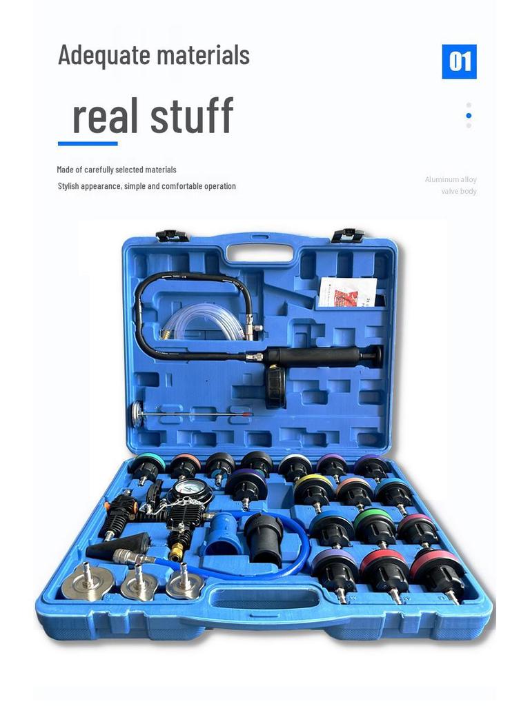 28-Piece Car Radiator Pressure Tester and Coolant Leakage Detection Kit