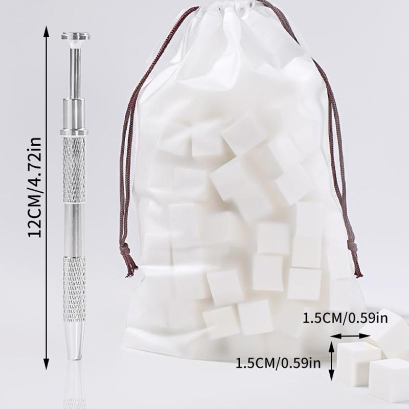 20/50 Peças Cubo de Tofu Esponjas Gradientes para Unhas Ferramenta de Tingimento por Batidinhas para Esmalte em Gel para Unhas Clipe de Esponja de Quatro Garras de Aço Inoxidável