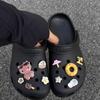 Black Leather Cat Shoe Decoration - DIY Detachable Buckle Flower