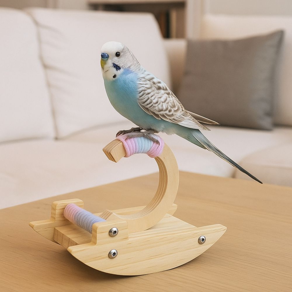 Bite-resistant Parrot Perch Stand Wear-resistant Bird Rocking Stand  Cage Accessory