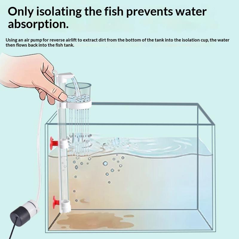 New Air-Lift Fish Waste Collector 1 Set Low Consumption Bottom Suction Remover for Betta Fish Aquarium Tank