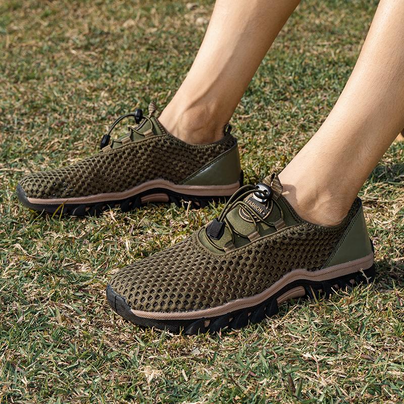 Breathable Mesh Mens Sneakers Outdoor Shoes For Men Summer Hiking Shoes Big Size 47 Wading Shoe Athletic Walking Shoes New Model
