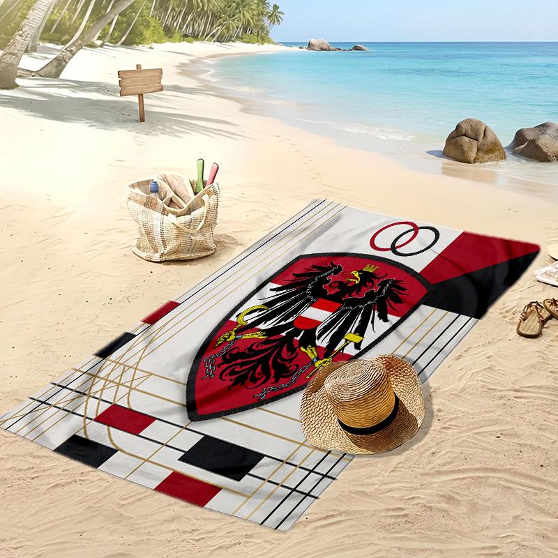 Asciugamano da Spiaggia con Stampa Calcio Austriaca Asciugatura Rapida Super Assorbente Morbido Asciugamano da Bagno per Nuoto Spiaggia Viaggio Souvenir Regalo
