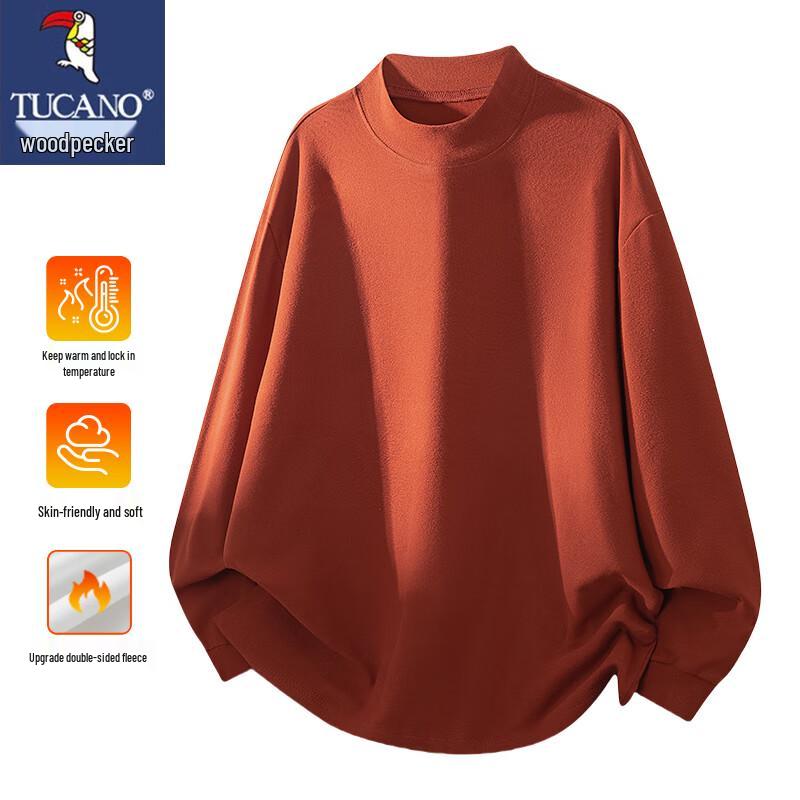 

TUCANO Men s Casual Mock Neck Thermal Fleece Sweatshirt M
