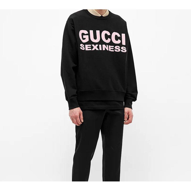 GUCCI Sweatshirts Men's Black Crew Neck Moderate 563972-XJCK2-1024