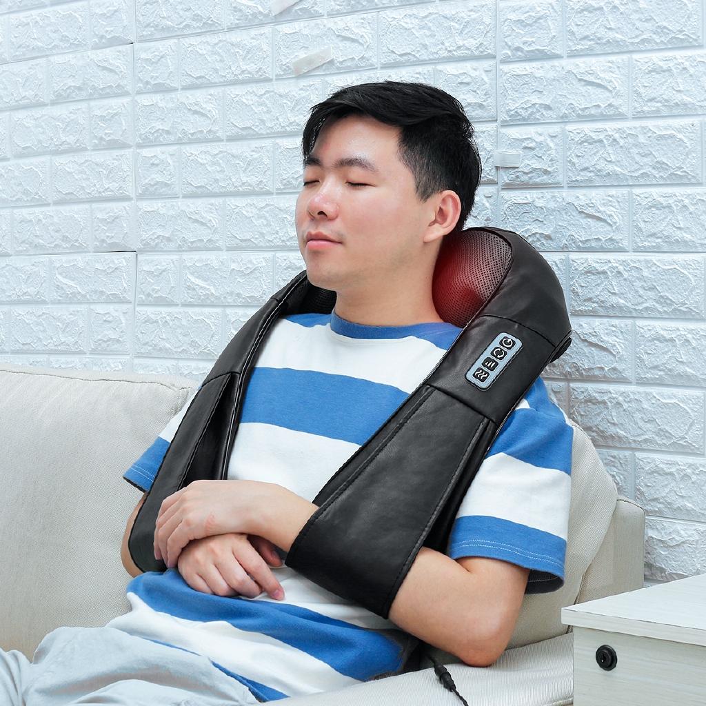 U Type Electrical Massage Shiatsu Back Neck Shoulder Massager Multifunctional Shawl Infrared Heated Kneading Massager