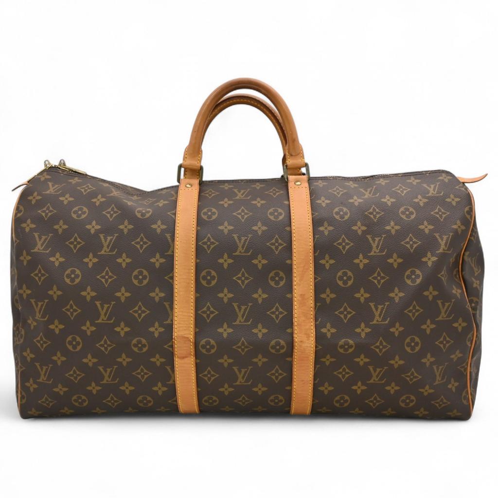 Auth LOUIS VUITTON Monogram Keepall 55 Boston Bag lv4141cc