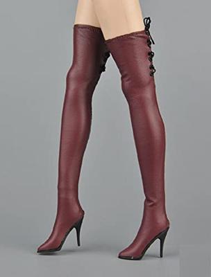 Figure Sexy Beauty Fashion Dark Brown Long Boots High Heels and Head Not [TOYBARJAPAN] 1/6 Accessories/Female (Body Included)