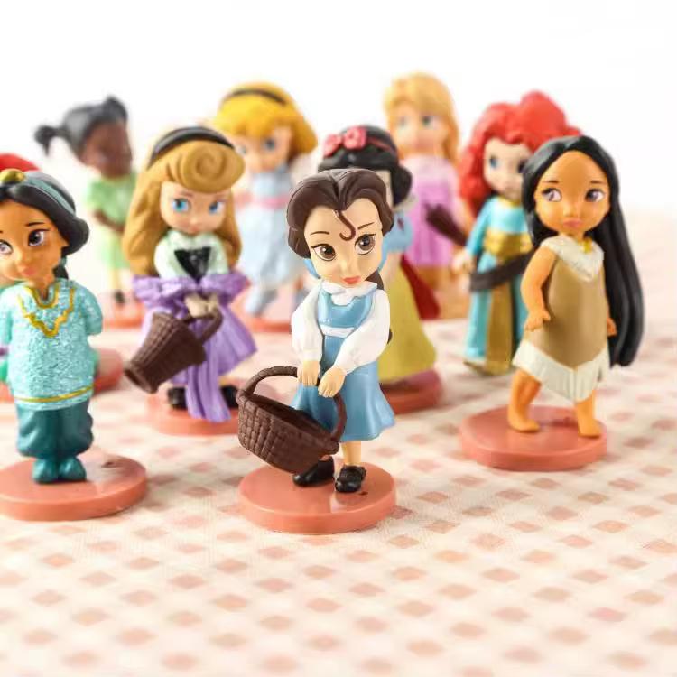 MINISO Nou 11 buc Călătoria de Vis a Prințesei Frozen Mica Sirenă Albă ca Zăpada Decor Topper Tort Prințesă Model Kawaii Jucărie Păpușă Cadou Copii