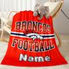 Denver Broncos Football Customize Your Name Blanket Throw Personalized Blanket Soft & Cozy Throw For Chair Livingroom Living Room Picnics