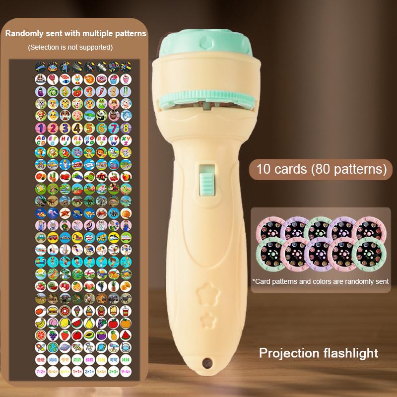 Projector flashlight Early education educational development toy children's enlightenment luminous toy cartoon pattern projector