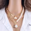 MultiLayers Fashion Women Pearl Pendants Necklaces Gold Sliver Color Snake Chain Necklace Choker Simple and Temperamental