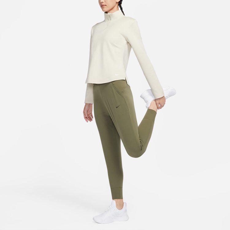 Nike Knitted Sweatpants Women's Green Moderate Slim Fit Pants CU4612-222