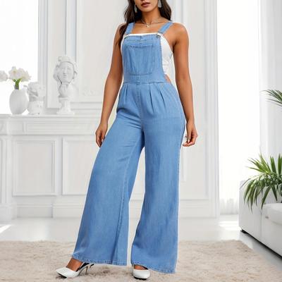 Damenmode Trendige Lässige Mode Weitbein-Jeans mit Trägern