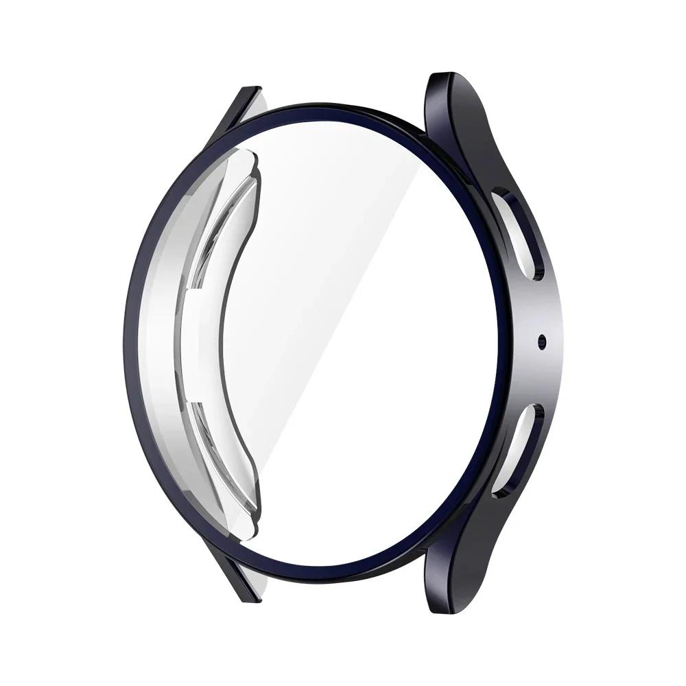Silikonhülle Glas für Samsung Galaxy Watch 7 40MM 44MM Rundum-Displayschutz Weiche TPU-Schutzhülle Watch7 44mm Hüllen