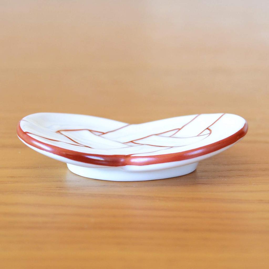 Set of 5 Chopstick Stylish and Arita Celebratory Vermilion Perfect for New Rests, Cute, Ware, Knot, Lines, Red, Year's