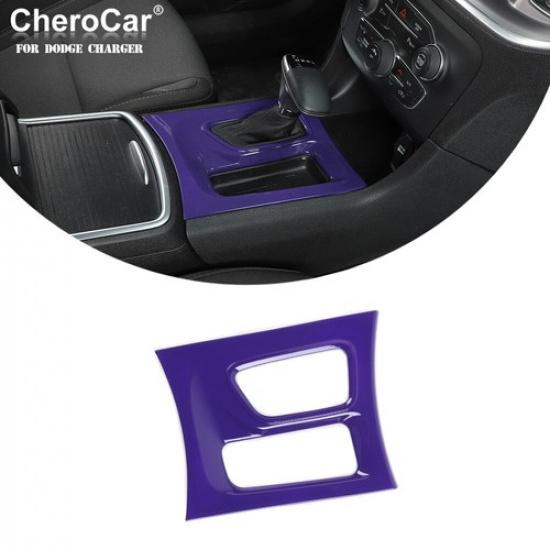 Center Console Gear Shift Box Trim Cover Frame For Dodge Charger 2015-20 Purple