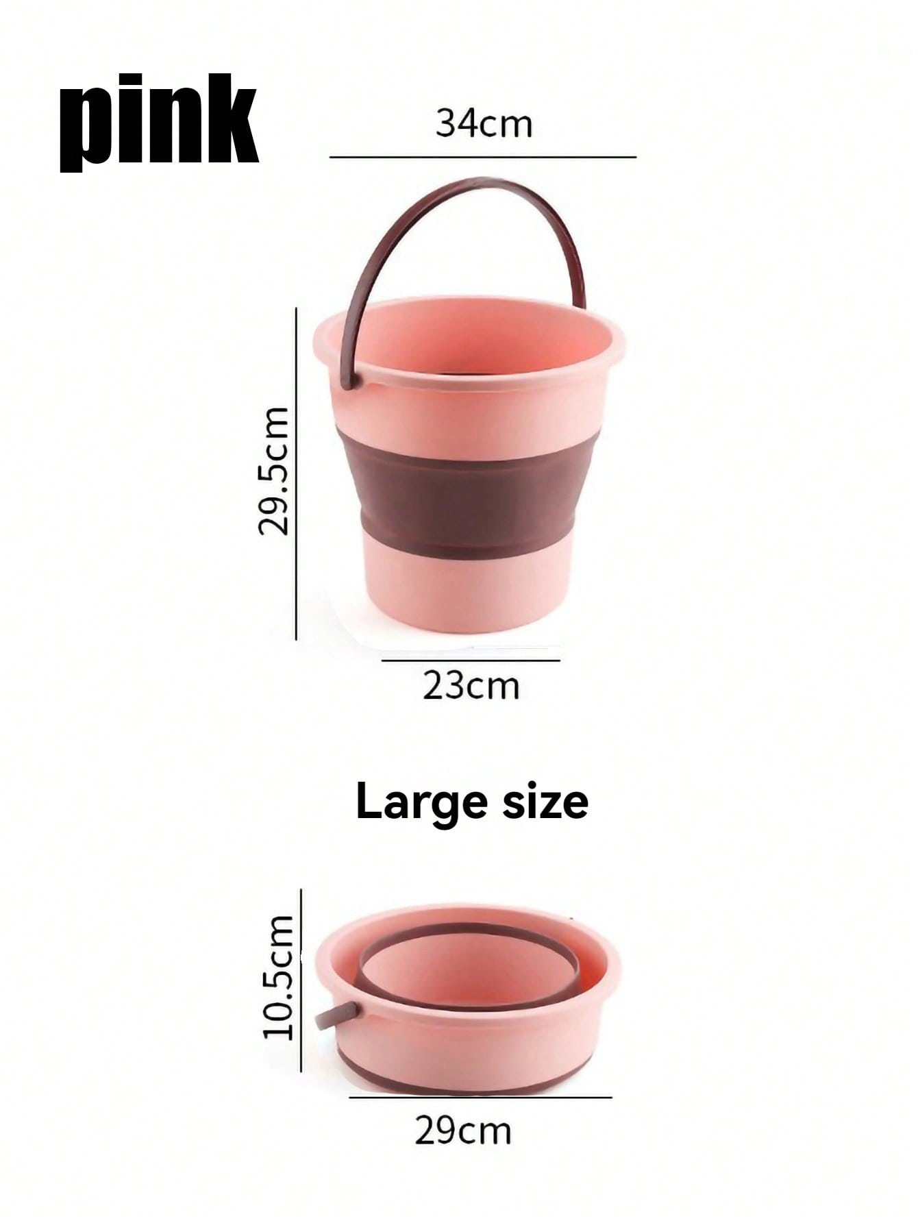 

1 шт. Портативное складное ведро для улицы, пластиковое ведро, бытовое ведро для мытья ног, ведро для общежития, ведро для уборки розовый