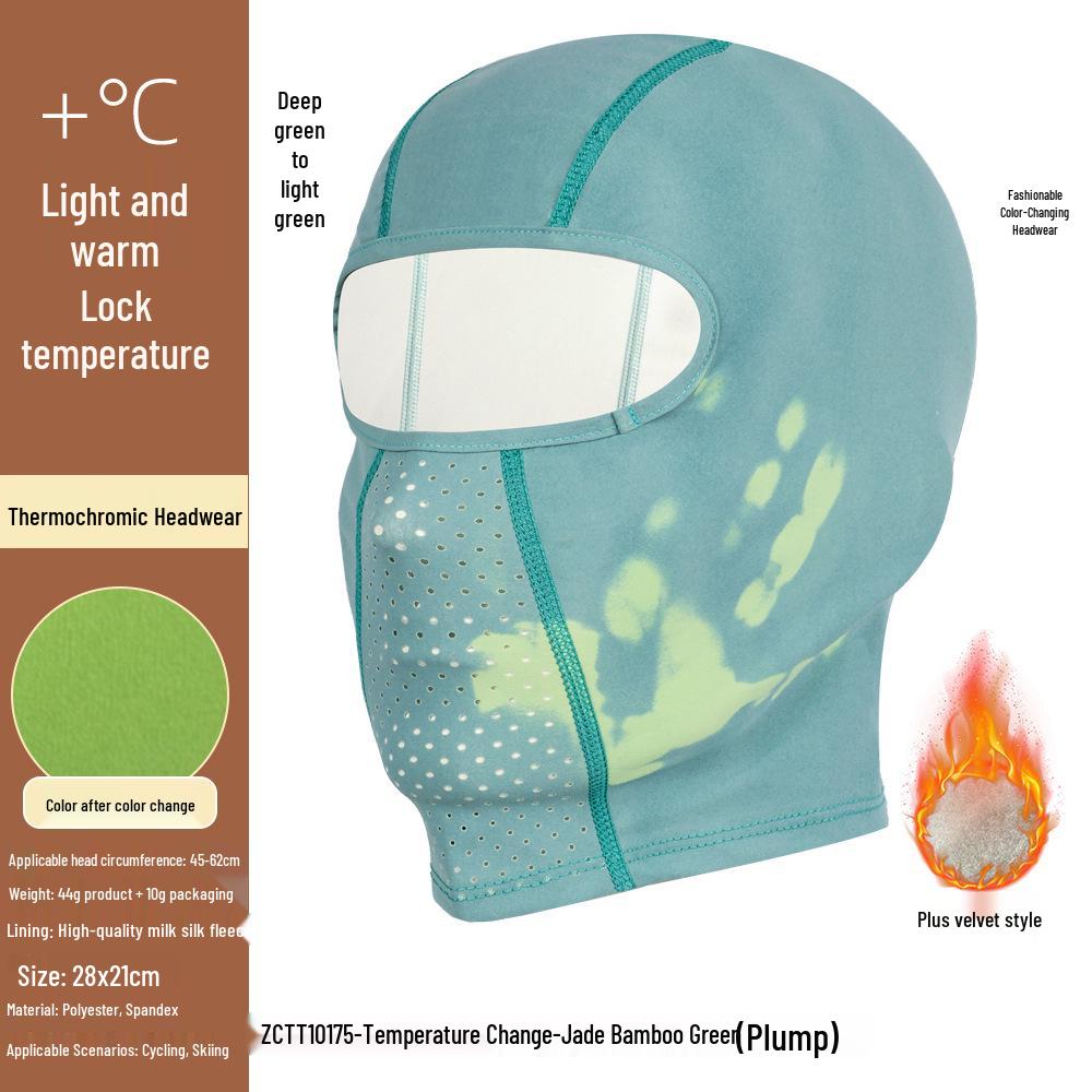 Color-Changing Thermal Winter Cycling Balaclava: Velvet-Lined, Windproof, Heat-Sensitive Ski Face Mask.