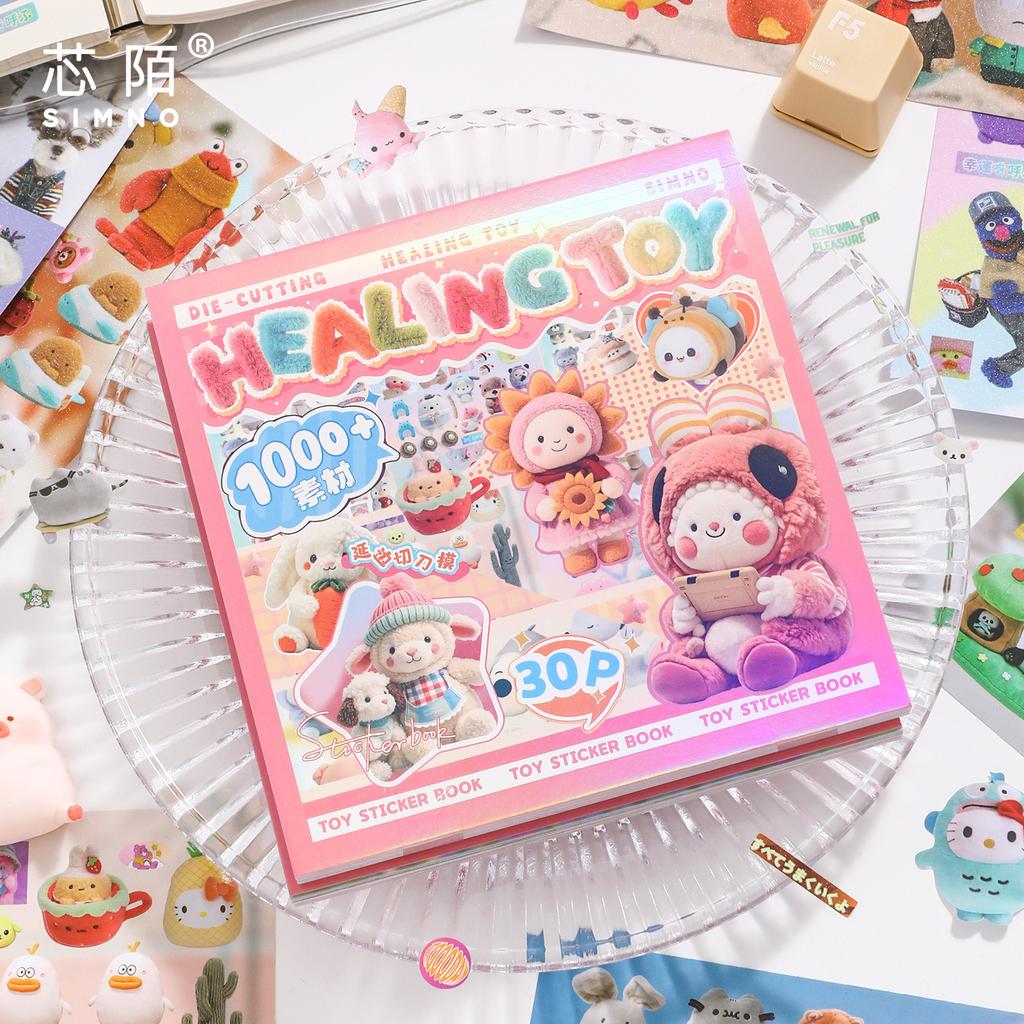 30pcs Sticker Books for Child Cute Decorative Sticker Book Journal Phone Sticker Kids Gift School Stationery
