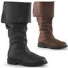 Sapatos Medievais Masculinos Femininos Botas de Cano Alto Botas Planas Masculinas Retrô Cowboy Couro Sintético Preto Marrom Cosplay