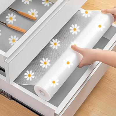 Plastikowa mata rolka na półkę z kwiatami Wodoodporna Pyłoszczelna Antypoślizgowa Mata do szafki kuchennej Odporna na wilgoć Mata na stół lodówki