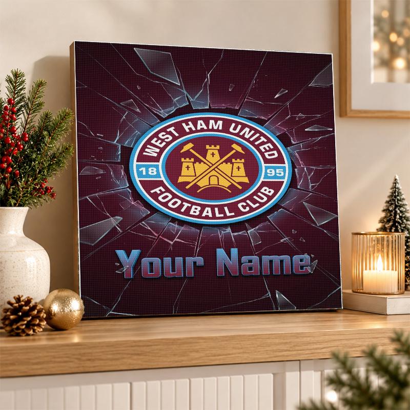 West Ham United FC Custom Name Text 5D Diamond Painting Kit DIY Full Drill Diamond Art Decoration