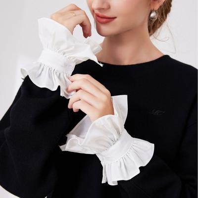 Camicia alla Moda Polsini Staccabili Maniche Finte Decorazione in Pizzo a Rete Donna Plissettati Polsini Finti Scaldamani per Polso Maglione Camicetta