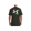 Under Armour Branded Letter Logo Print American Vintage Training Short Sleeve T-Shirt Men Tops Green 1370731-310