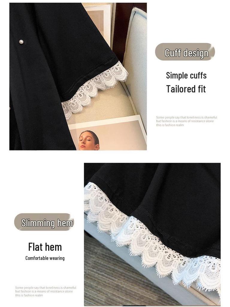 Plus Size Slimming Loose Round Neck Mid-Length Short-Sleeve Women's T-Shirt 7010 (200-350 Jin)