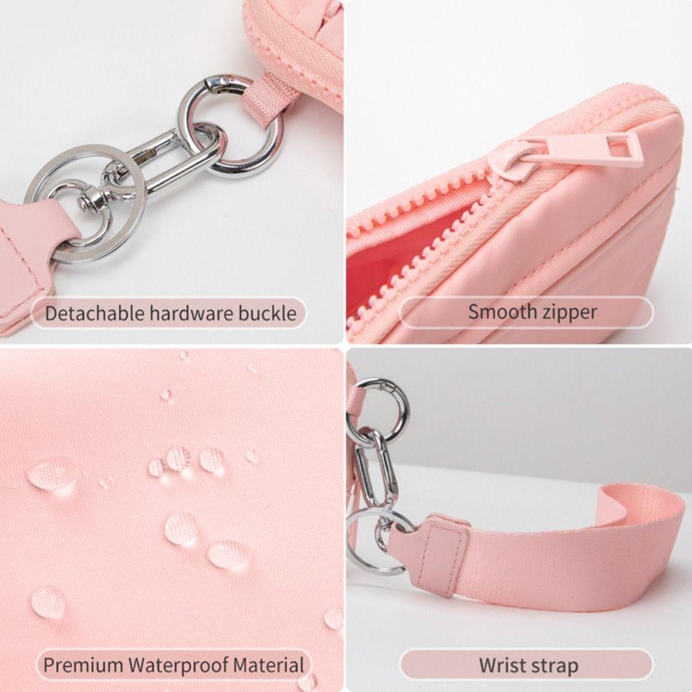 Hot Clear ID Window Wristlet Wallets Portable Lightweight Wrist Bag Zip Closure Waterproof Card Bag Travel