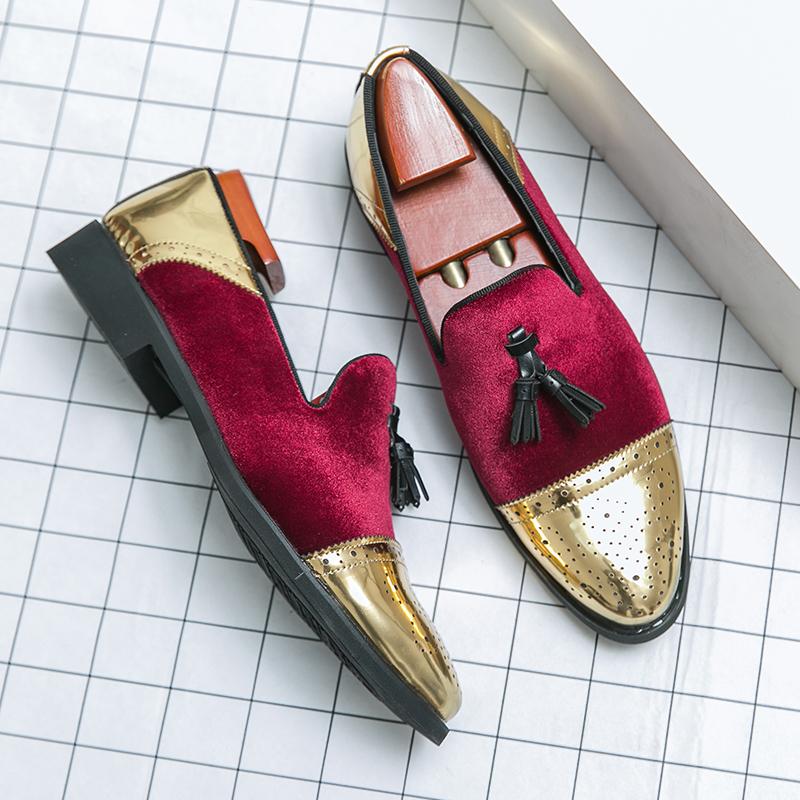 Koreansk Fritidssko i Lær Bryllup Formell Kjole Fottøy Forretningskontor Herre Designer Svarte Loafers Flats Oxford Sko Menn